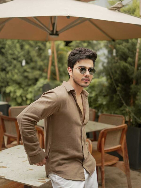 Soft Brown regular fit shirt