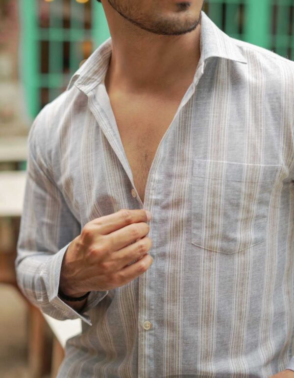 Blue sand stripe shirt - Image 3