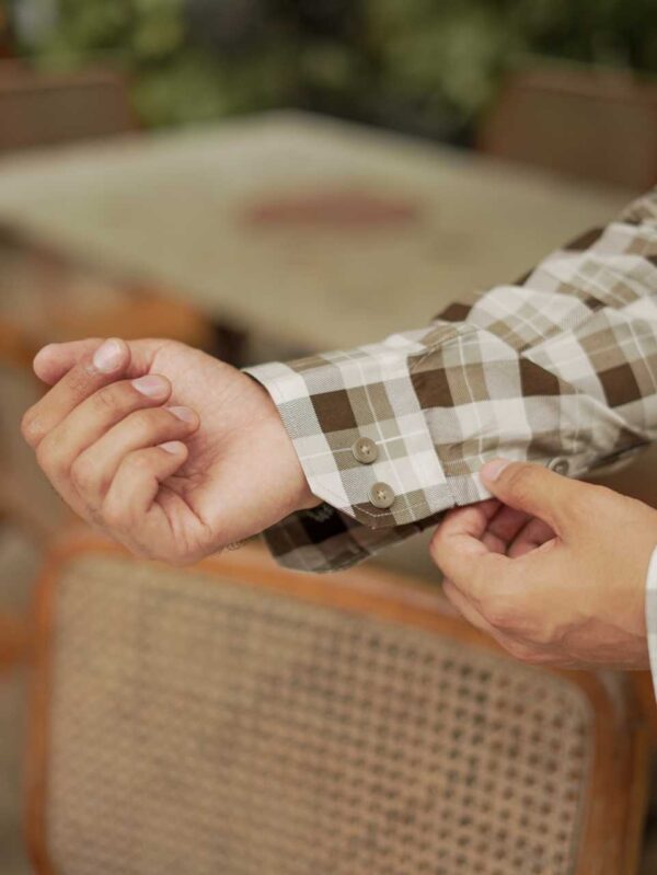 Heritage brown check shirt - Image 2