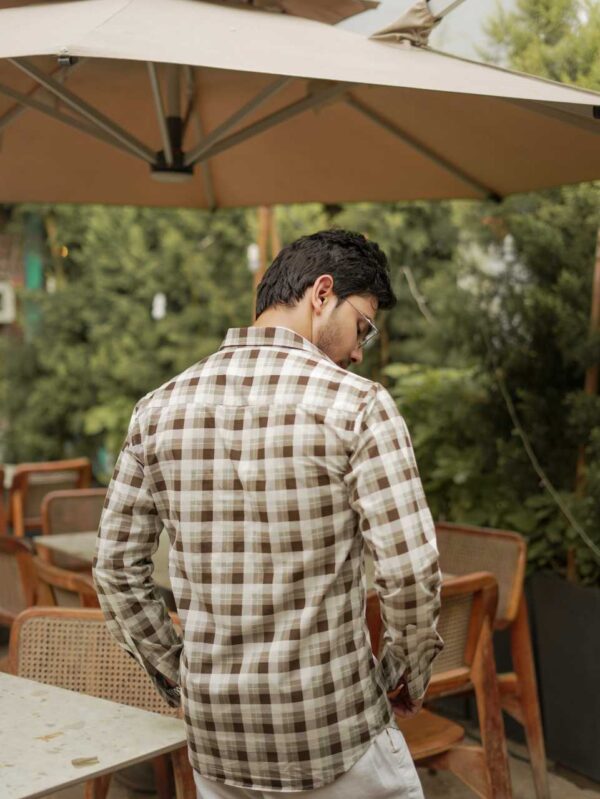 Heritage brown check shirt - Image 4