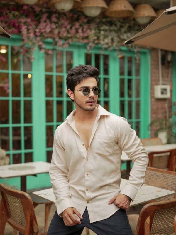Everyday beige regular fit shirt