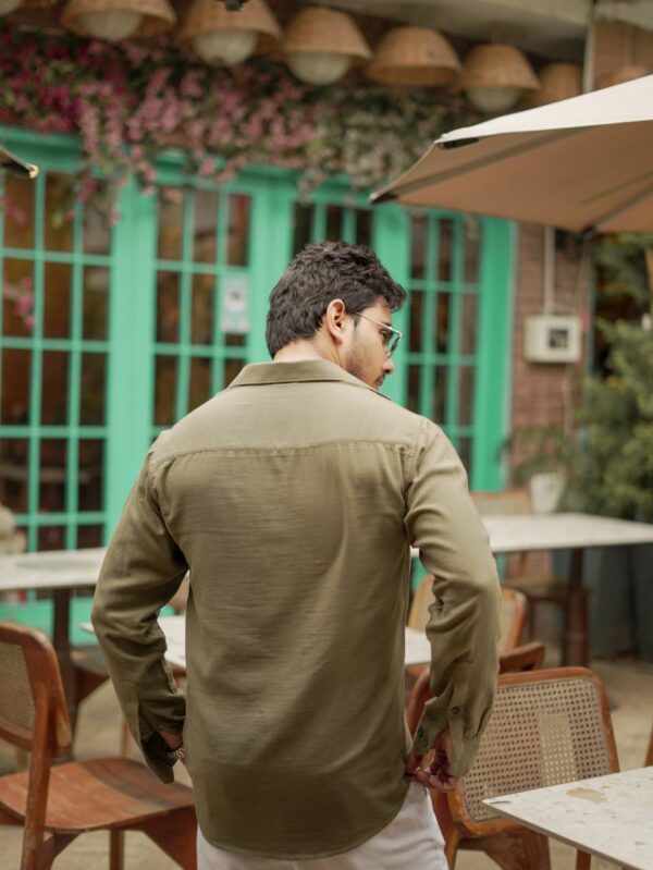 Earth green regular fit shirt - Image 4