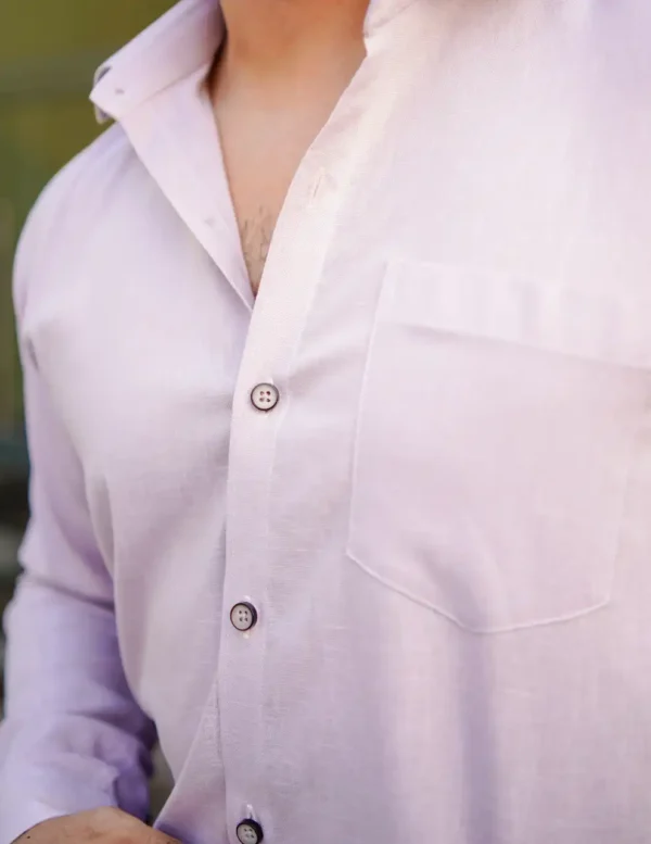 Rose Mist Linen Shirt - Image 3