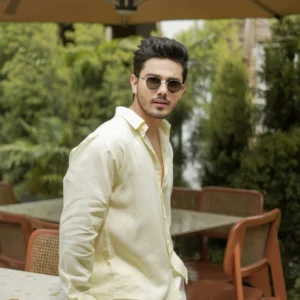 Soft Lime Linen Blend Shirt