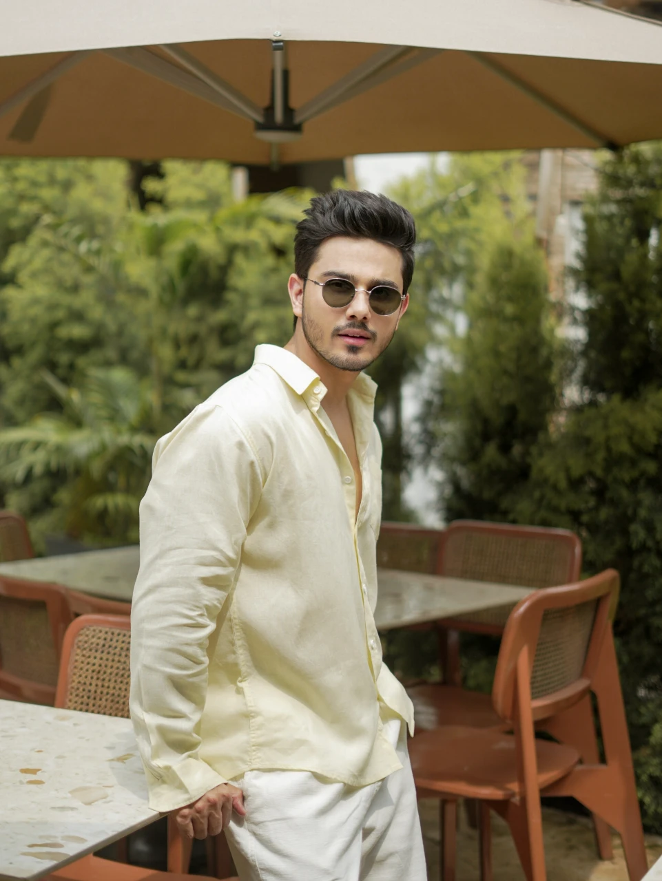 Soft Lime Linen Blend Shirt