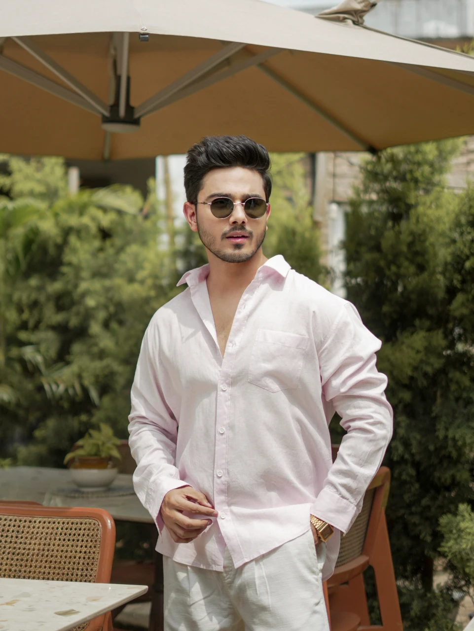 Blush Pink Linen Shirt